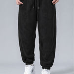 Relax Fit Quarter Zip Ethnic Geometric Patchwork Teddy Sweatshirt & Teddy Fleece Jogger Pants