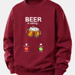 Beer Is Calling Print Relax Fit Sweatshirt