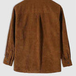 Corduroy Lapel Long Sleeve Shirt