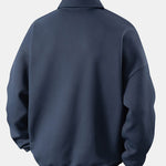 Relax Fit Wffle V Neck Polo Sweatshirt