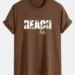 Regular Fit Beach Life Print Cotton T-Shirt