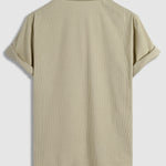 Men's Corduroy Single Pocket Casual V-Neck POLO