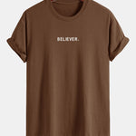 Regular Fit Believer Print Cotton T-Shirt