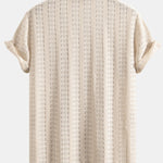 Floral Jacquard Textured Cuban Shirt