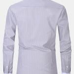 Contrast Collar Stripe Dress Shirt