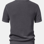 Eyelet Zip Up Knit Polo Shirt