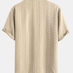 Relax Fit Mid-Length Sleeve Twist Jacquard T-Shirt & Shorts