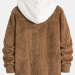 Contrast Teddy Hooded Shirt