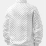 Checkerboard Jacquard Quarter Zip Sweatshirt