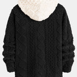 Geometric Jacquard Teddy Hooded Shirt