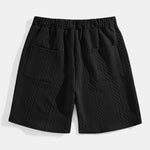 Relax Fit Geometric Jacquard V Neck Three Quarter Sleeve T-Shirt & Shorts