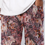 Oil Painting Floral Print Drawstring Shorts