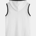 Contrast Waffle Half Open Hooded Vest