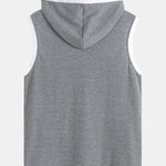 Contrast Waffle Half Open Hooded Vest