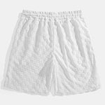Relax Fit Checkerboard Jacquard Casual T-Shirt & Shorts Set