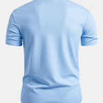 Muscle Fit Ribbed Stand Collar Shirt