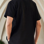 Men's Solid Color Textured Button-Down Short Sleeve Shirt