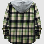 Men's casual plaid thin hooded jacket