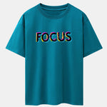 Focus Glitch Print Drop Shoulder Oversize T-Shirt
