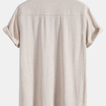 Linen Rayon Blend Pocket Utility Shirt & Straight Leg Linen Pants