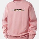 Zipper Cat Print Relax Fit Sweatshirt