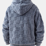 3 Pieces Relax Fit Checkerboard Teddy Hoodie