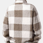 Quarter Zip Plaid Teddy Sweatshirt