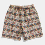 Ethnic Geometric Jacquard Drawstring Shorts