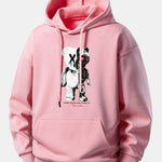 Robot Bear Print Relax Fit Hoodie