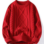 Twist Jacquard Crew Neck Sweater