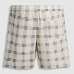 Men's corduroy plaid casual elastic waist shorts