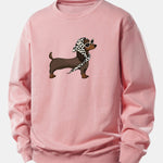 Headscarf Dachshund Print Relax Fit Sweatshirt