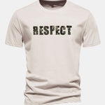 Regular Fit Camouflage Respect Print Cotton T-Shirt