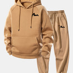Letter Print Drawstring Hoodie & Letter Print Jogger Pants