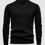 Men's waffle texture solid color casual sweatshirt