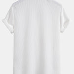 Waffle Textured Stand Collar Shirt