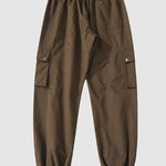 Men's Drawstring Pocketed Cuffed Casual Cargo Pants