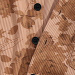 Men's Corduroy Botanical Print Casual Short Sleeve Shirt