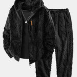 Geometric Jacquard Teddy Hoodie & Geometric Jacquard Pants