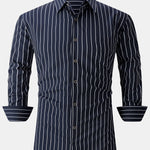 Long Sleeve Stripe Pocket Button Up Shirt