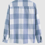 Men's Classic Plaid Wool Blend Button Down Long Sleeve Shirt Jacket