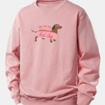 Hot Dog Dachshund Print Relax Fit Sweatshirt