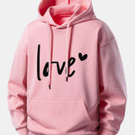 Love Print Relax Fit Hoodie