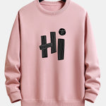 Hi Slogan Lines Print Relax Fit Sweatshirt