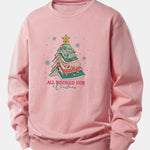 Christmas Tree Slogan Print Relax Fit Sweatshirt