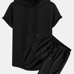 Striped Jacquard Hooded T-Shirt & Shorts