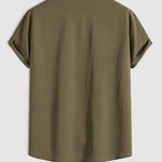 Men's Cotton Linen Lapel Short Sleeve Shirt