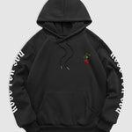 Men's Rose Letter Kangaroo Pocket Pullover Hoodie