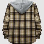Men's Classic Plaid Hooded Thin Jacket