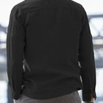Men's Double Pocket Cotton-Linen Long Sleeve Shirt